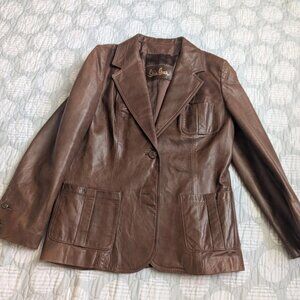 Vintage Skin Gear Women’s Leather Jacket Blazer Brown Color US sz S 6-8